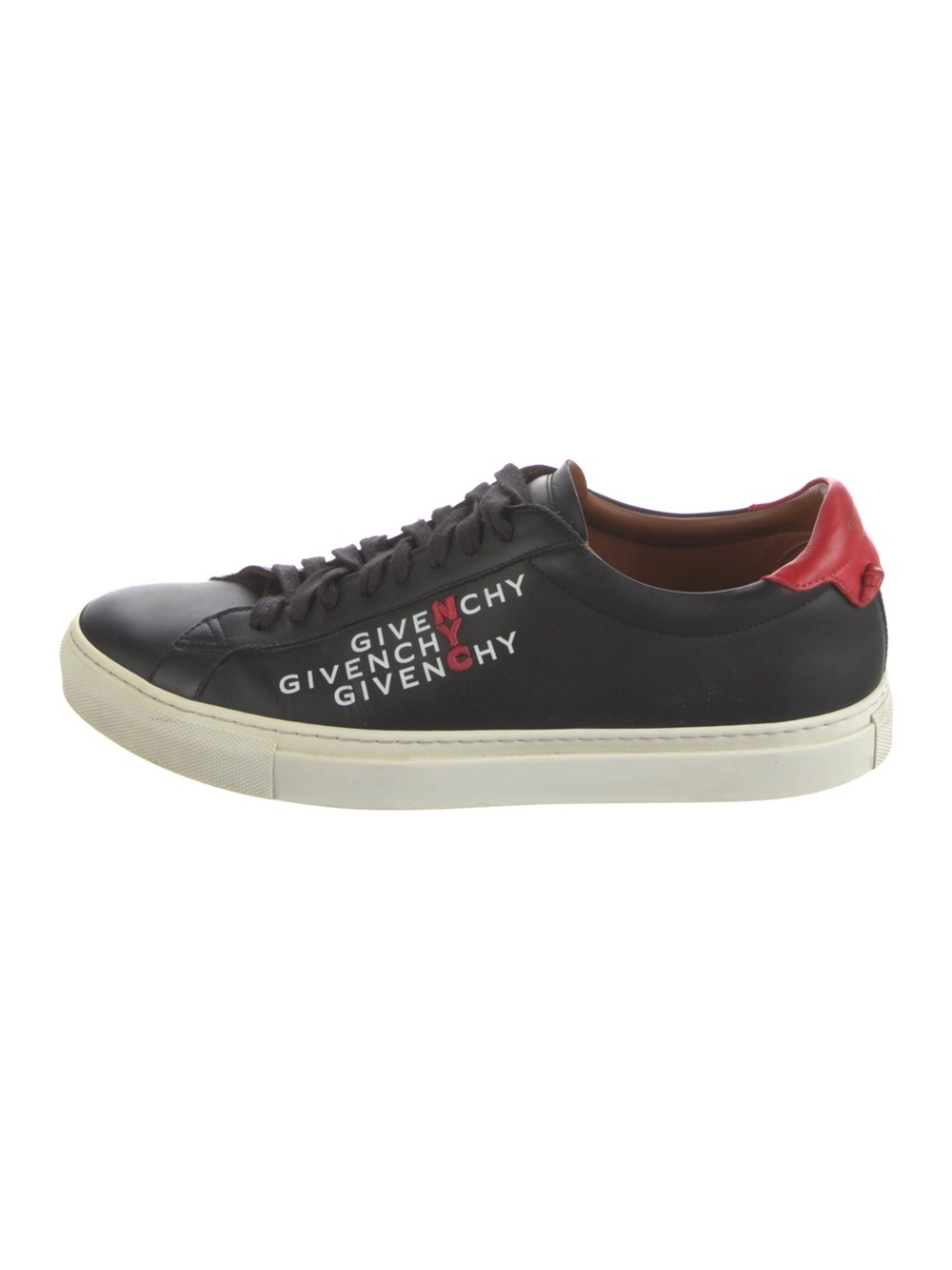 Givenchy Men's Urban Street NYC Logo Black Leather Sneakers in size EU 42 (9)